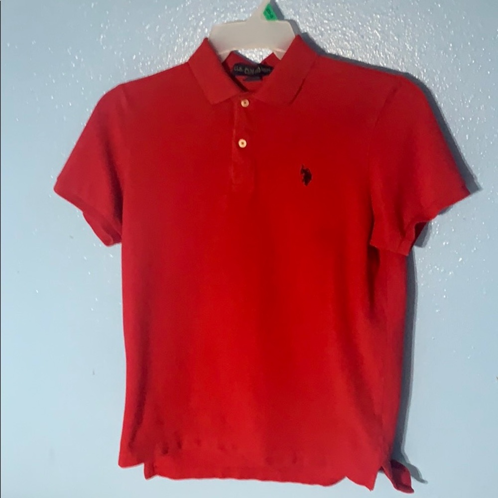 Red polo shirt